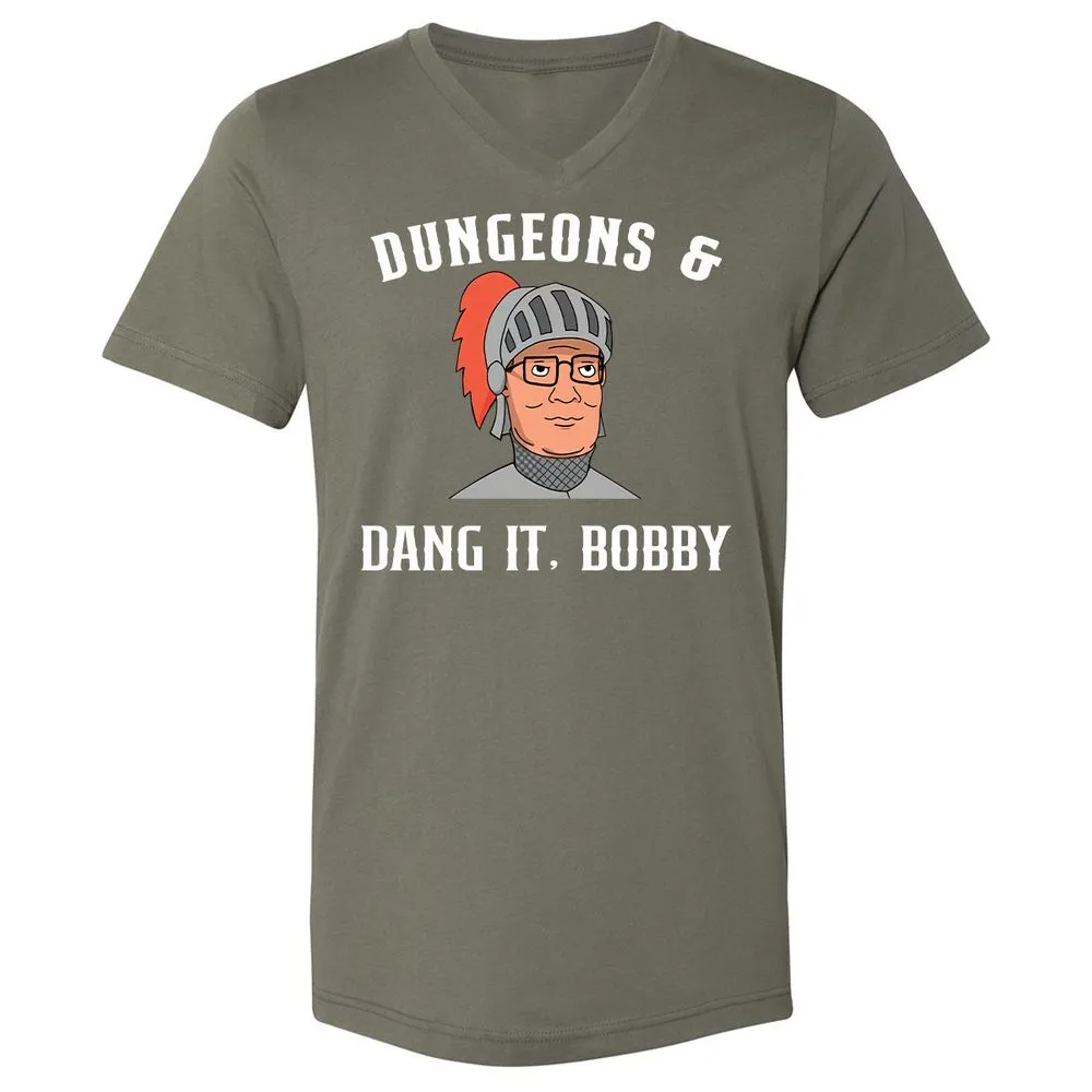 Dang It Bobby Unisex V-Neck T-Shirt - Military Green - 10