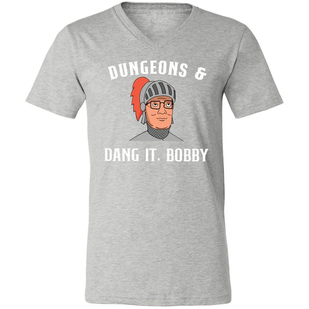 Dang It Bobby Unisex V-Neck T-Shirt - Athletic Heather - 7