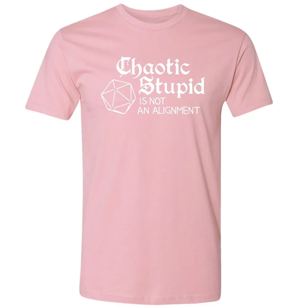 Chaotic Stupid Is Not An Alignment Premium Unisex T-Shirt - Light Pink - 3