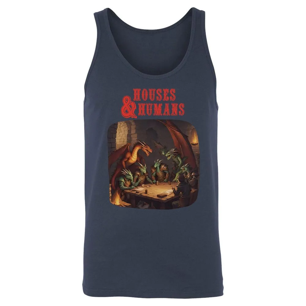 Houses And Humans Unisex Jersey Tank - Navy - 8