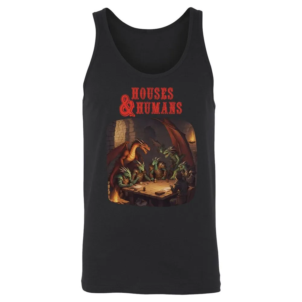 Houses And Humans Unisex Jersey Tank - Black - 14