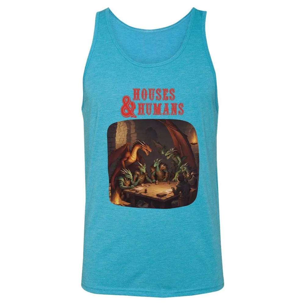 Houses And Humans Unisex Jersey Tank - Aqua Triblend - 3