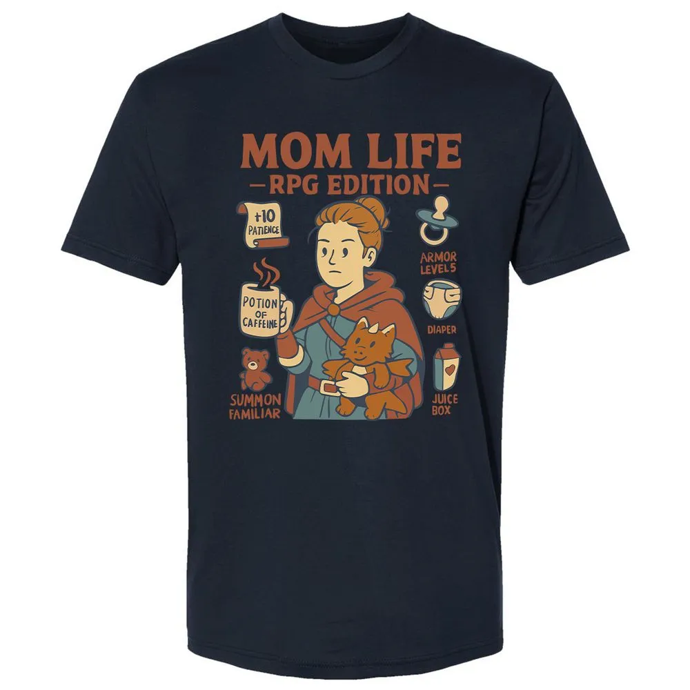 Mom Life RPG Edition Premium Unisex T-Shirt - Midnight Navy - 14