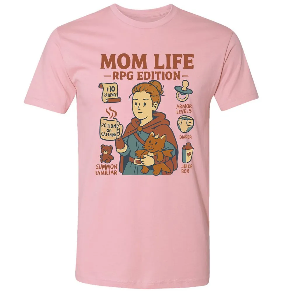 Mom Life RPG Edition Premium Unisex T-Shirt - Light Pink - 3