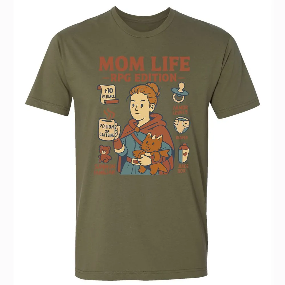 Mom Life RPG Edition Premium Unisex T-Shirt - Military Green - 5