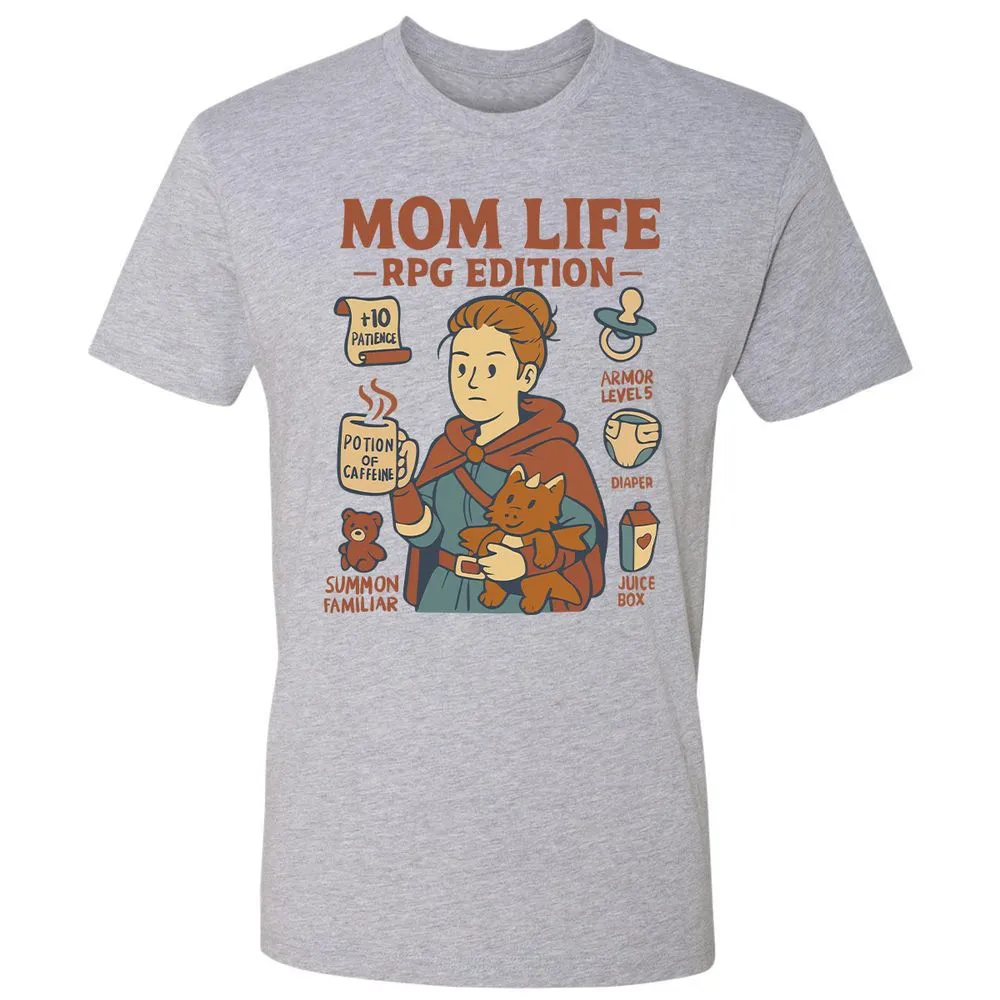 Mom Life RPG Edition Premium Unisex T-Shirt - Heather Grey - 9
