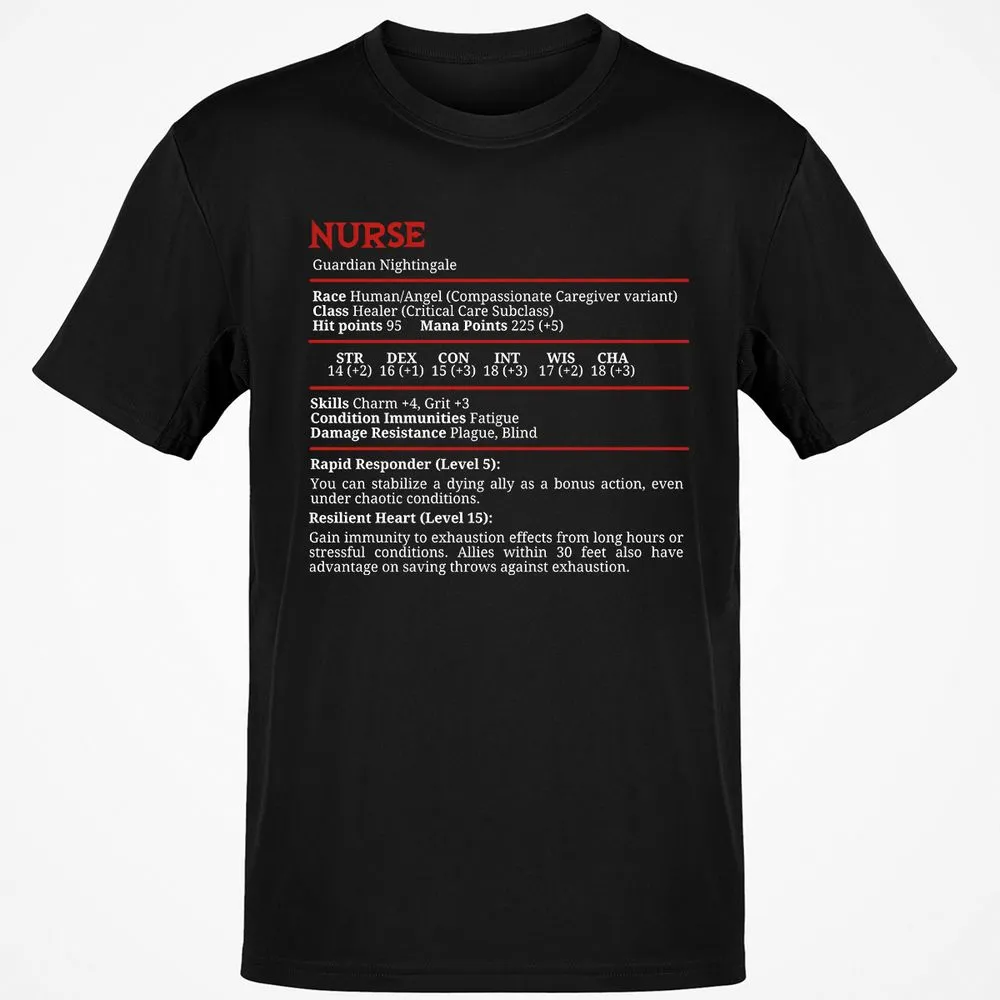 Nurse Stats Classic Unisex T-Shirt - Black - 1