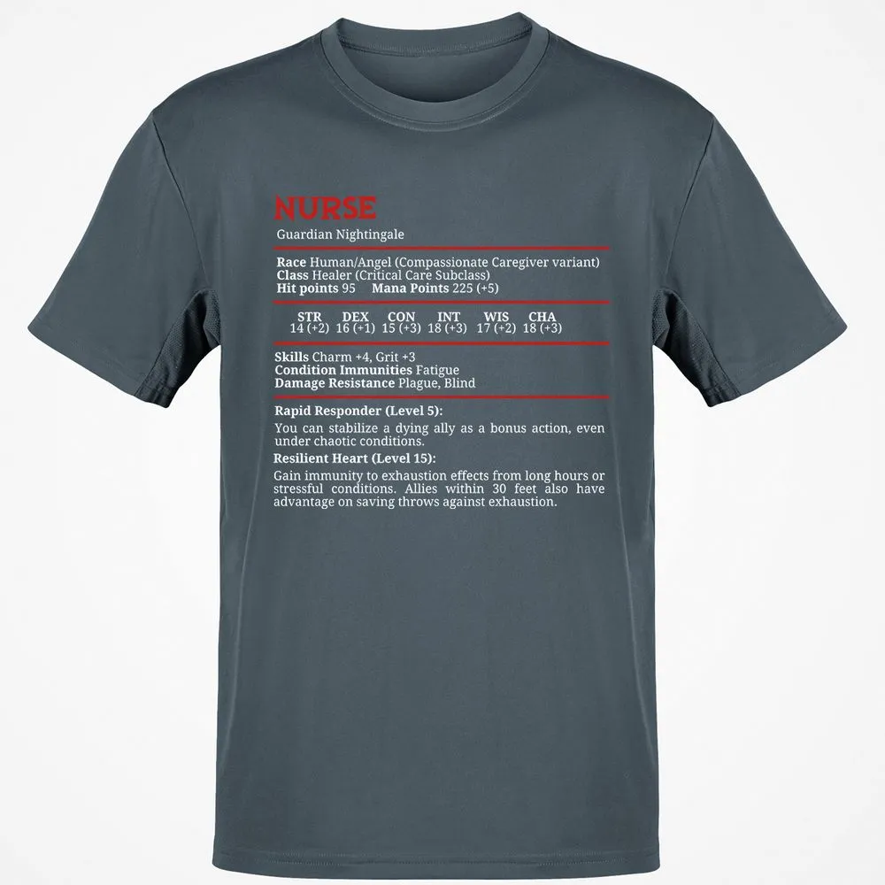Nurse Stats Classic Unisex T-Shirt - Charcoal - 3