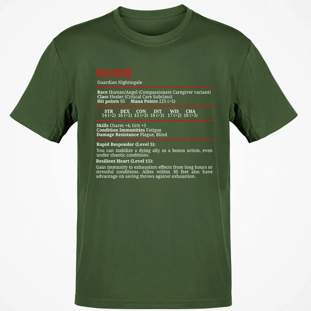 Nurse Stats Classic Unisex T-Shirt - Military Green - 6
