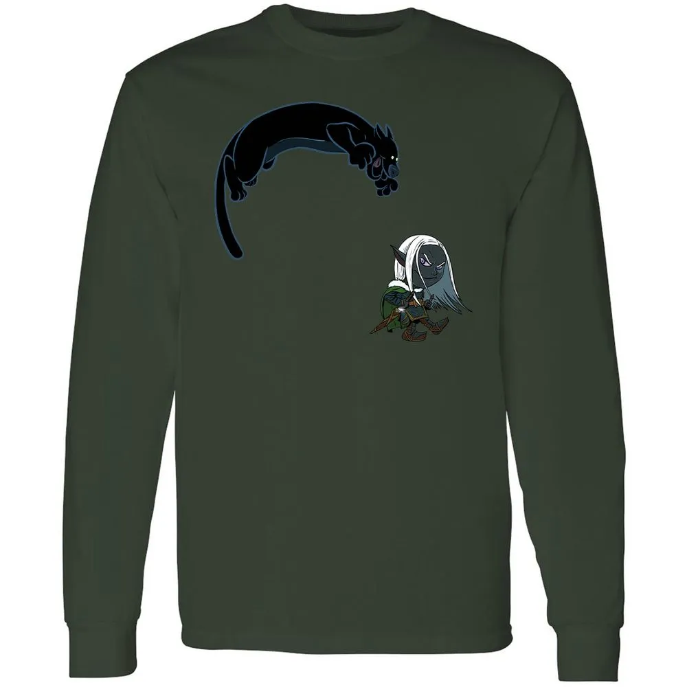 Drizzt And Guenhwyvar Long Sleeve T-Shirt - Forest Green - 8