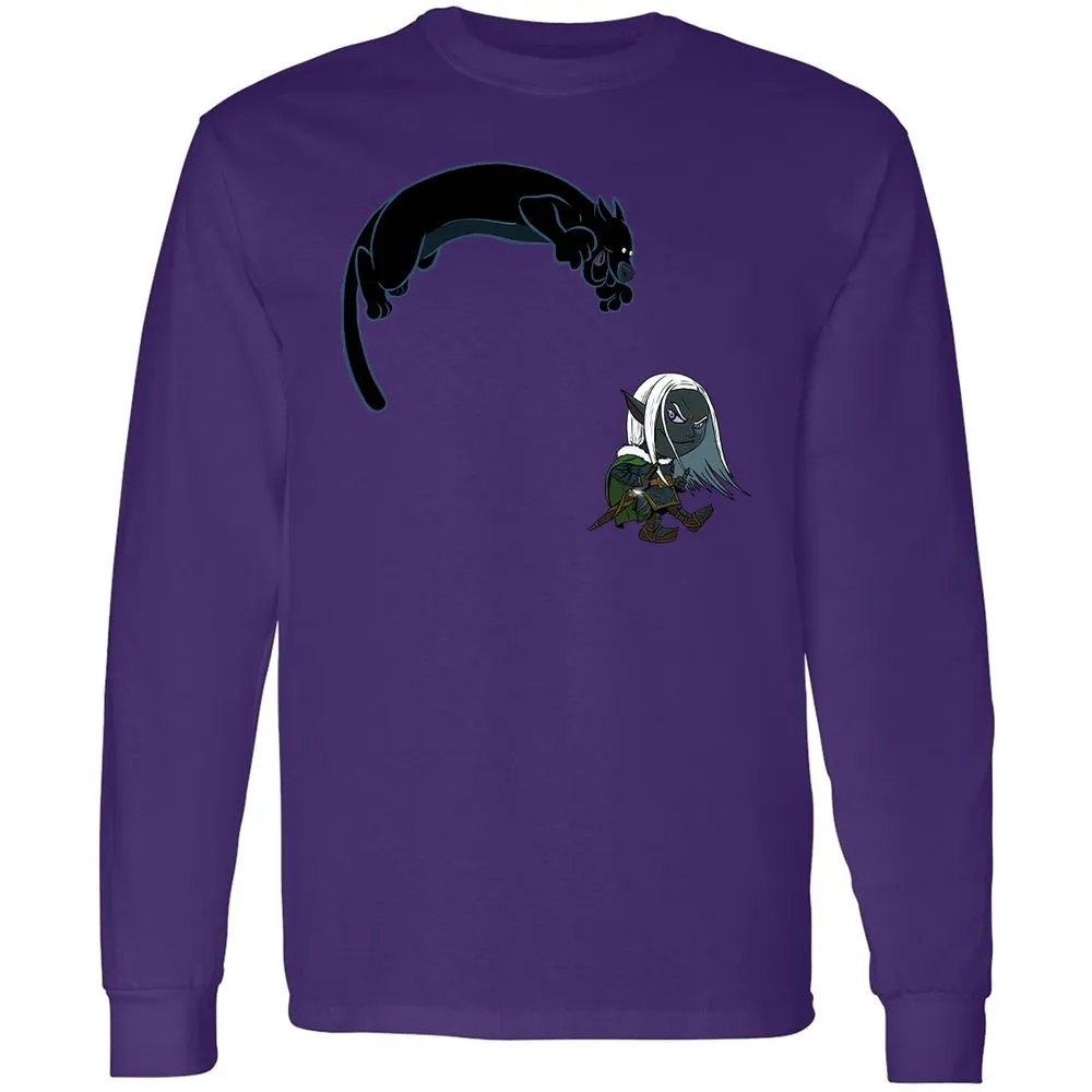 Drizzt And Guenhwyvar Long Sleeve T-Shirt - Purple - 13