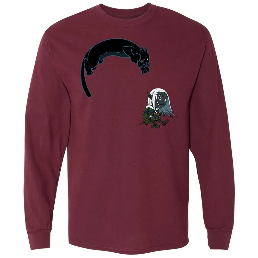 Drizzt And Guenhwyvar Long Sleeve T-Shirt - Maroon - 11