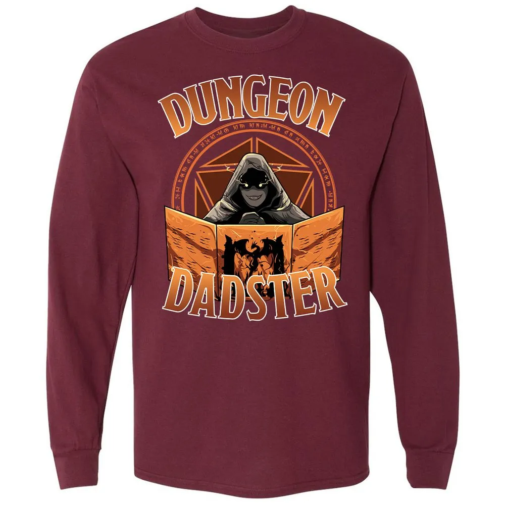 Dungeon Dadster Long Sleeve T-Shirt - Maroon - 11