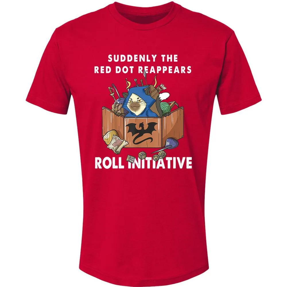 Suddenly The Red Dot Reappears Roll Initiative Premium Unisex T-Shirt - Red - 6