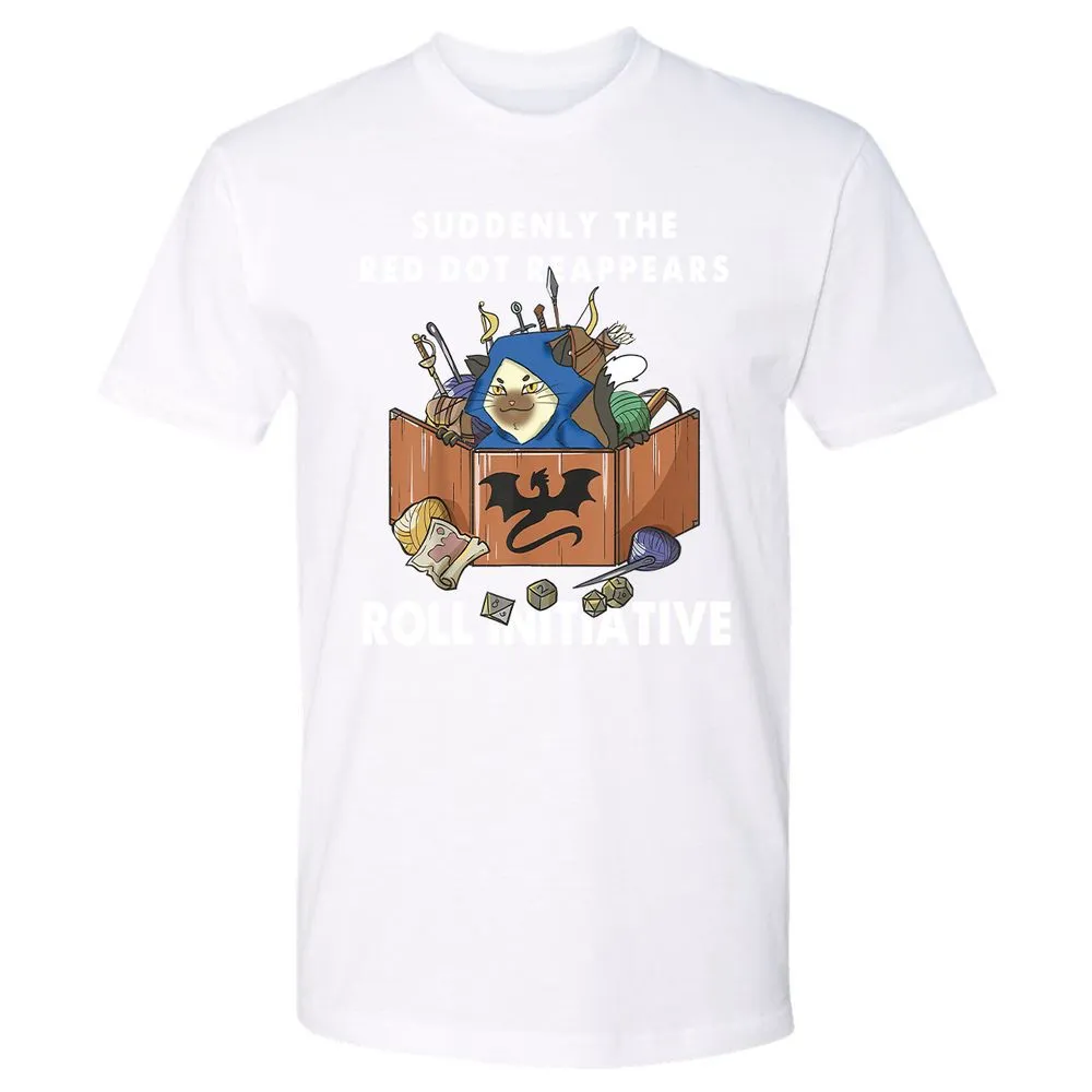 Suddenly The Red Dot Reappears Roll Initiative Premium Unisex T-Shirt - White - 4