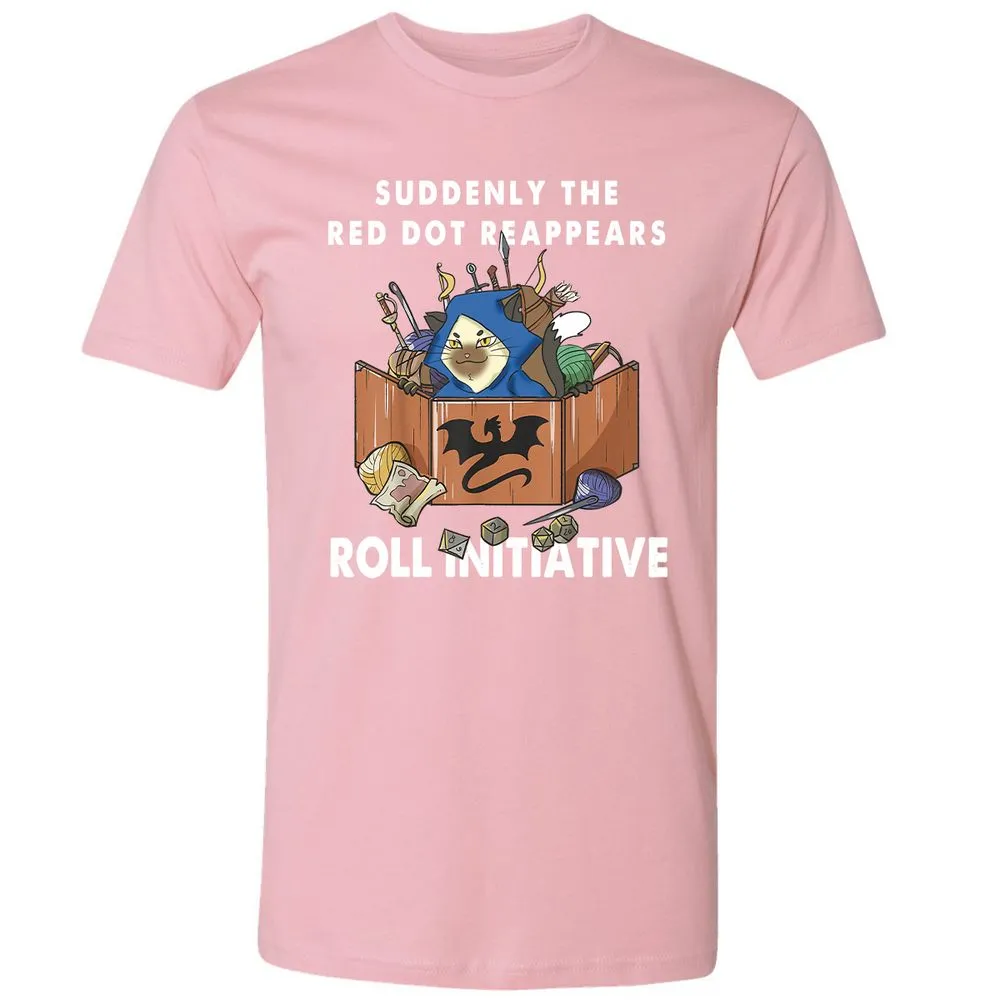 Suddenly The Red Dot Reappears Roll Initiative Premium Unisex T-Shirt - Light Pink - 3