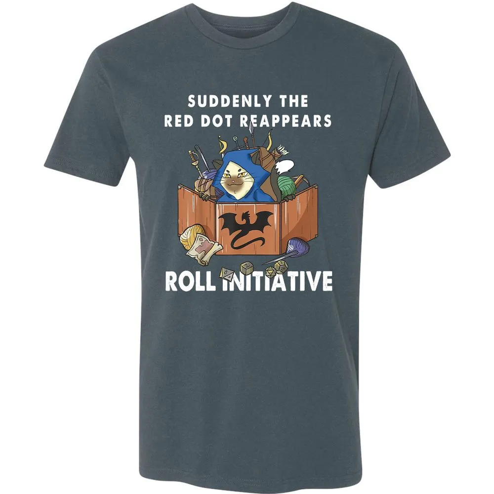 Suddenly The Red Dot Reappears Roll Initiative Premium Unisex T-Shirt - Indigo - 15