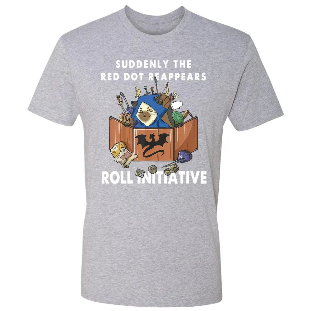 Suddenly The Red Dot Reappears Roll Initiative Premium Unisex T-Shirt - Heather Grey - 9