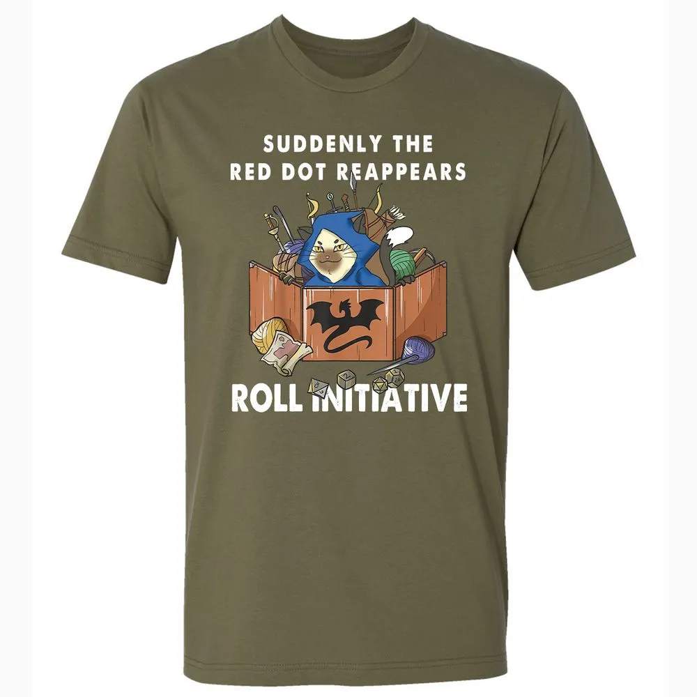 Suddenly The Red Dot Reappears Roll Initiative Premium Unisex T-Shirt - Military Green - 5