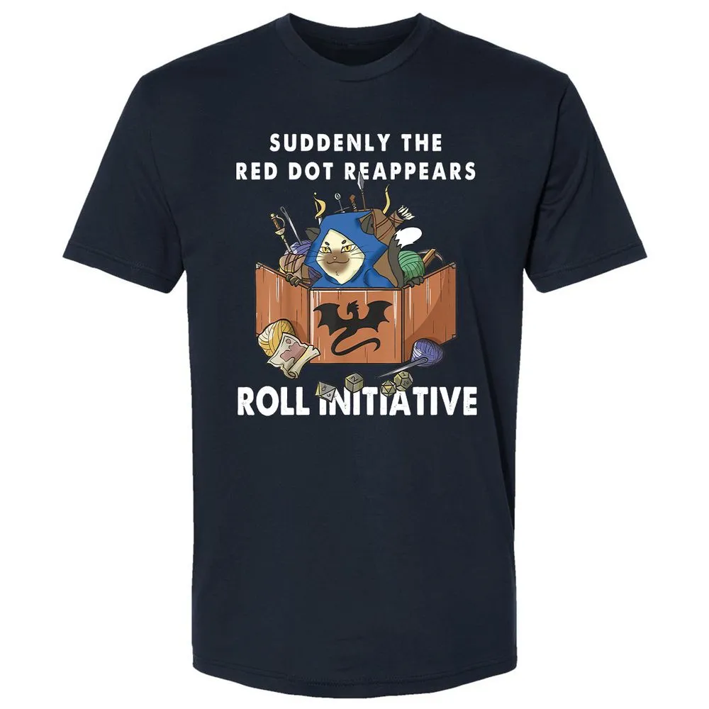 Suddenly The Red Dot Reappears Roll Initiative Premium Unisex T-Shirt - Midnight Navy - 2