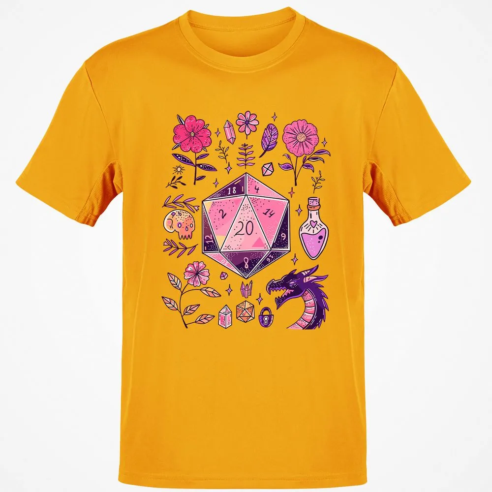 Mystic D20 Floral Dice Art - Gold - 4