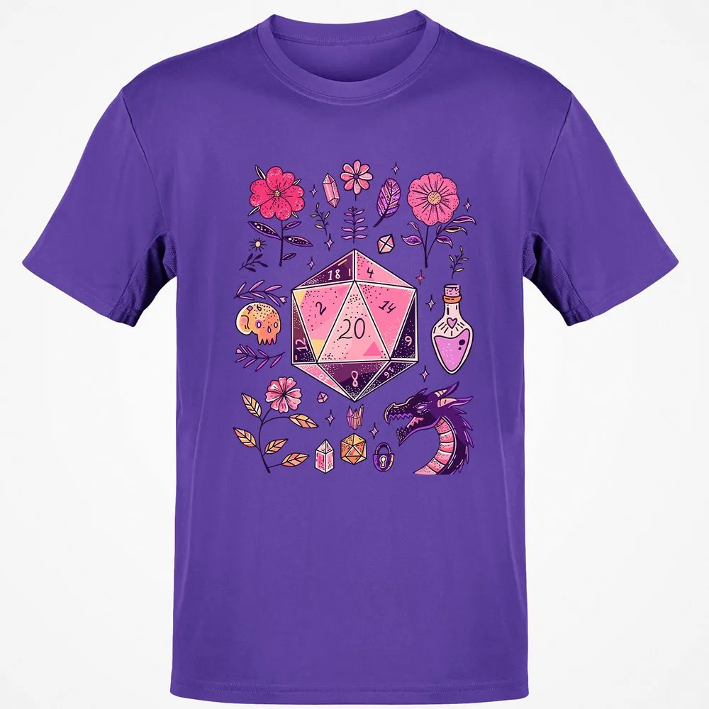 Mystic D20 Floral Dice Art - Purple - 9