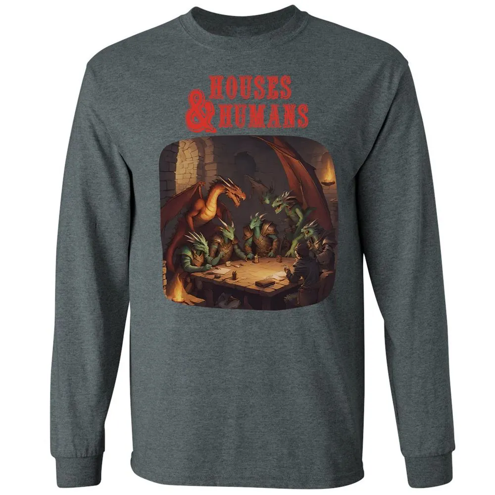Houses And Humans Long Sleeve T-Shirt - Dark Heather - 15