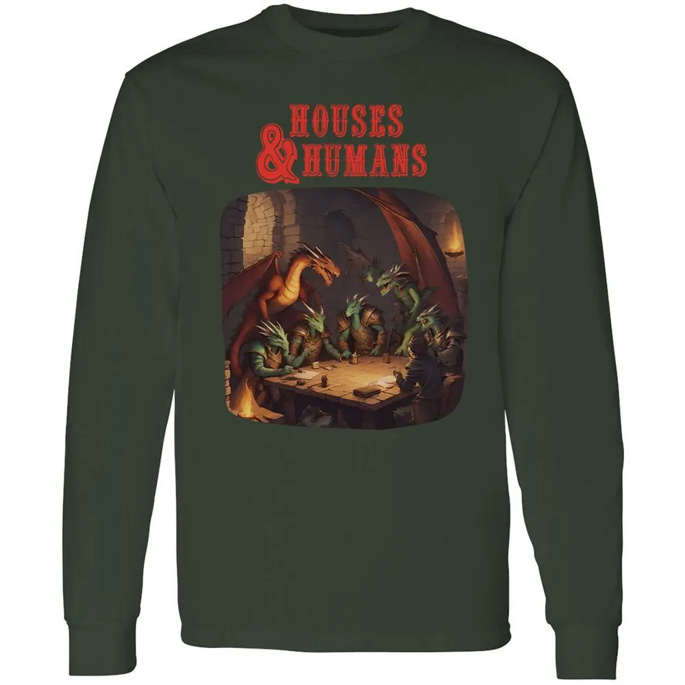Houses And Humans Long Sleeve T-Shirt - Forest Green - 8