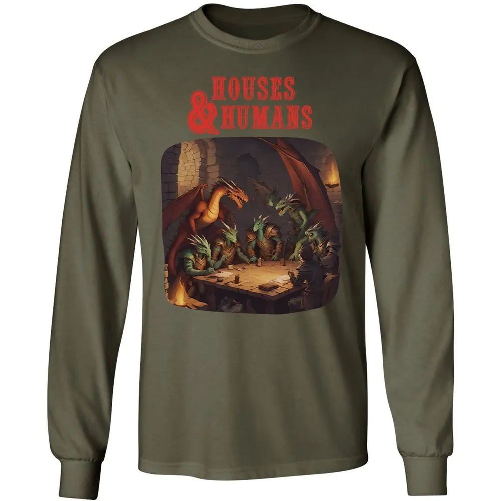 Houses And Humans Long Sleeve T-Shirt - Military Green - 7
