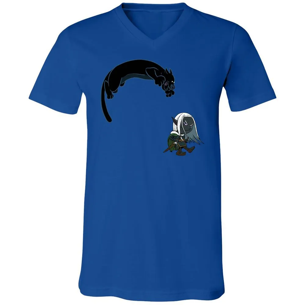 Drizzt And Guenhwyvar Unisex V-Neck T-Shirt - True Royal - 4