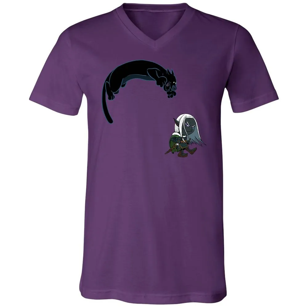 Drizzt And Guenhwyvar Unisex V-Neck T-Shirt - Team Purple - 2