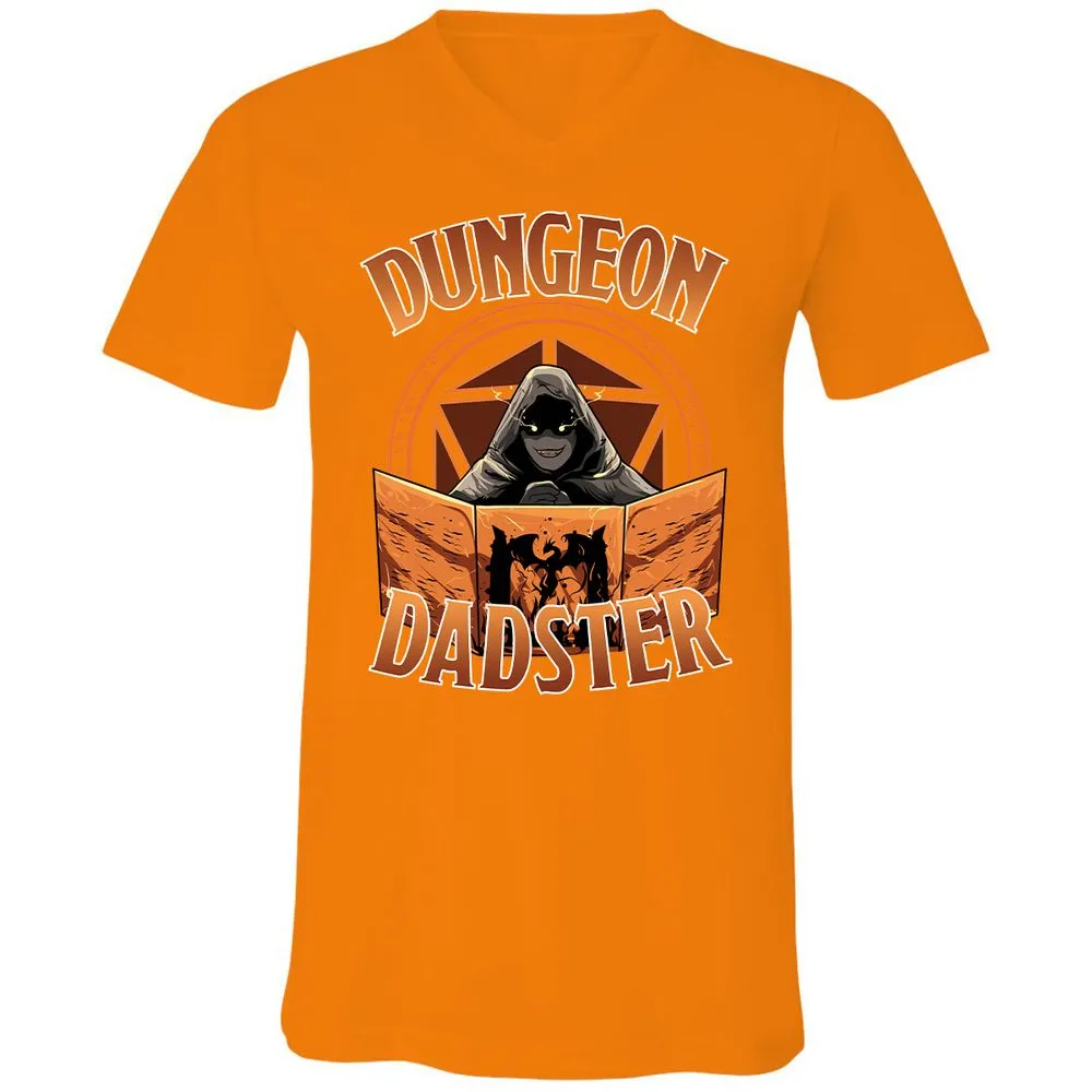Dungeon Dadster Unisex V-Neck T-Shirt - Orange - 11
