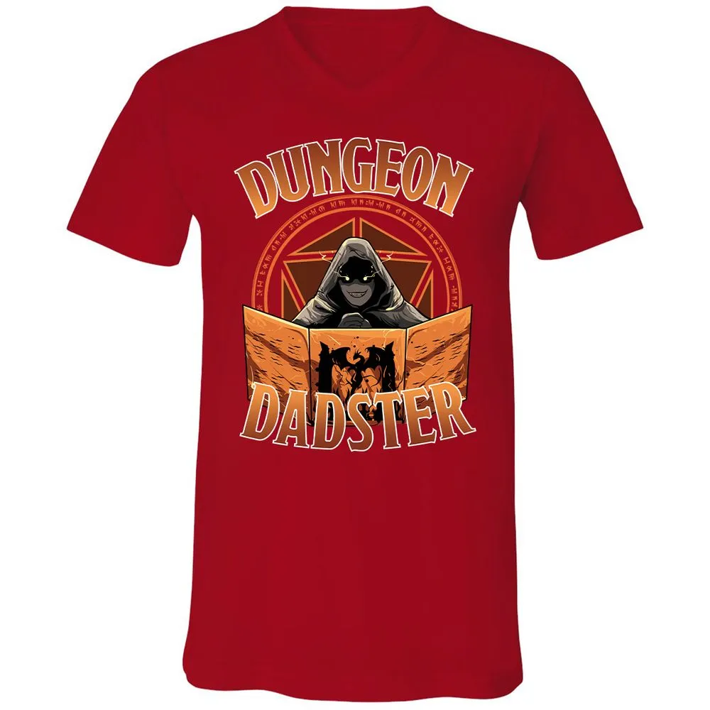 Dungeon Dadster Unisex V-Neck T-Shirt - Red - 3