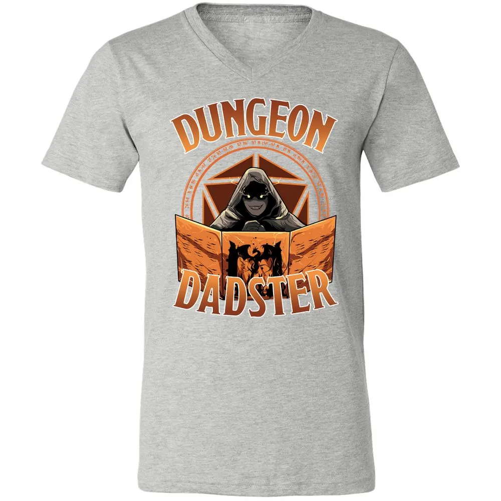 Dungeon Dadster Unisex V-Neck T-Shirt - Athletic Heather - 7