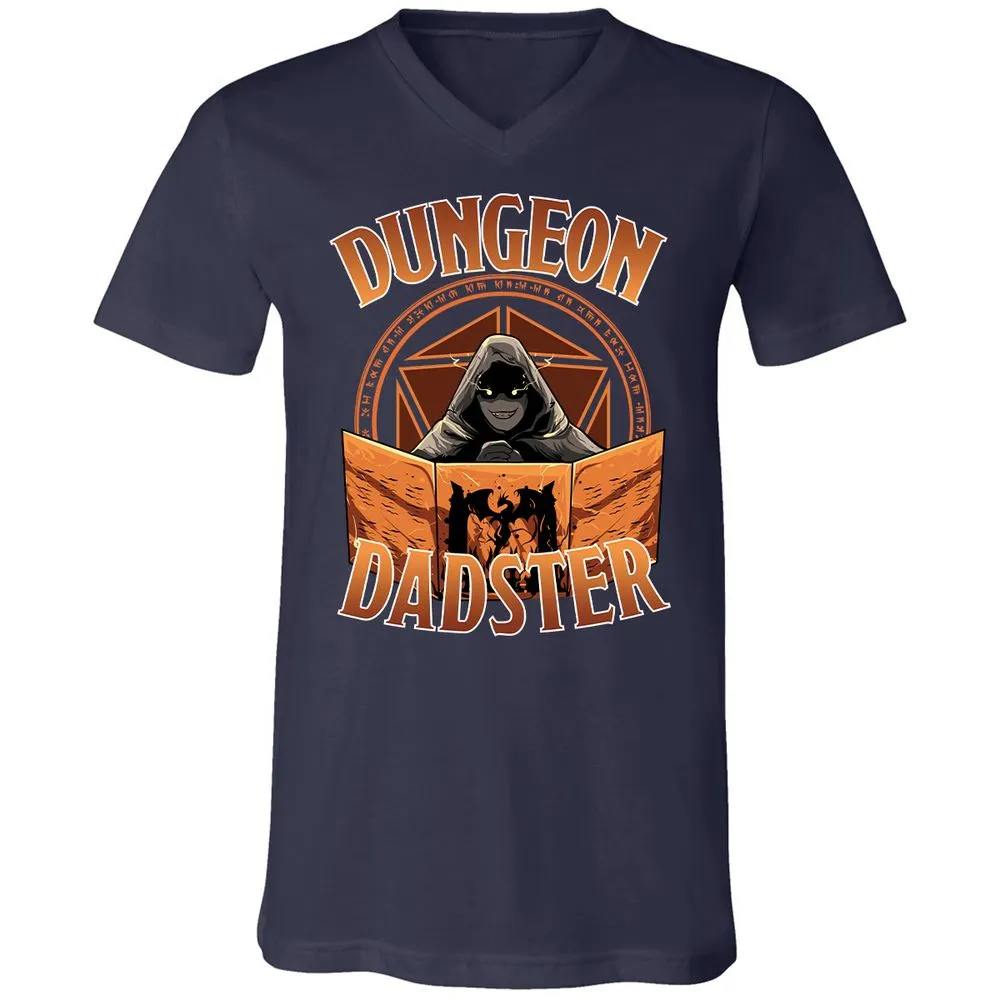 Dungeon Dadster Unisex V-Neck T-Shirt - Navy - 2