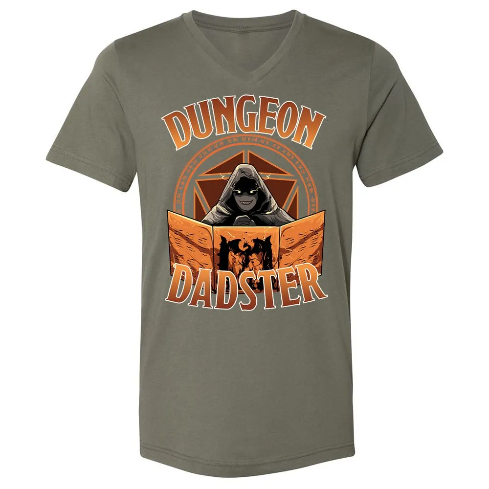 Dungeon Dadster Unisex V-Neck T-Shirt - Military Green - 10