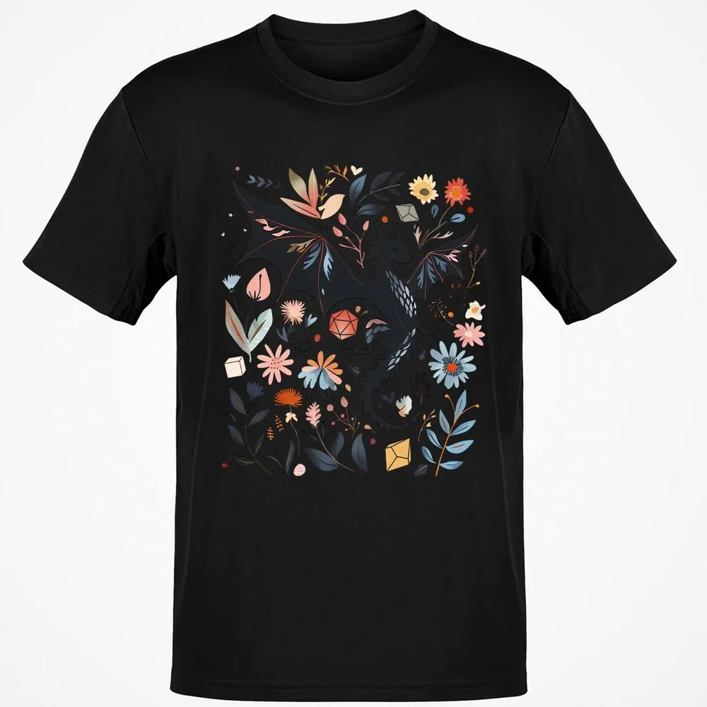 Floral DnD Dragon - Black - 12