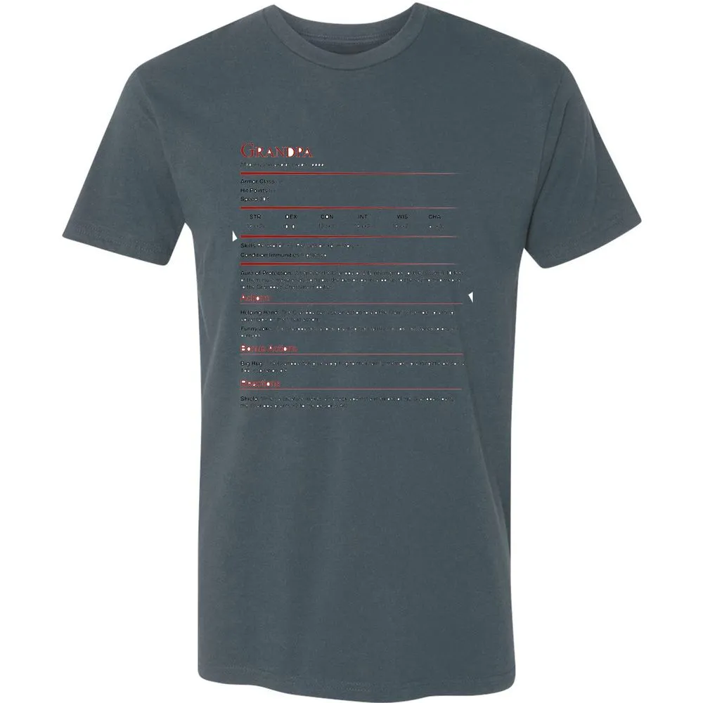 Grandpa Stat Block Premium Unisex T-Shirt - Indigo - 15