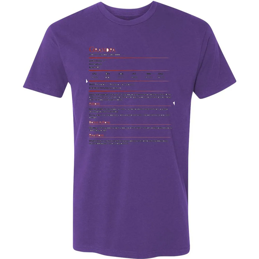 Grandpa Stat Block Premium Unisex T-Shirt - Purple Rush - 7