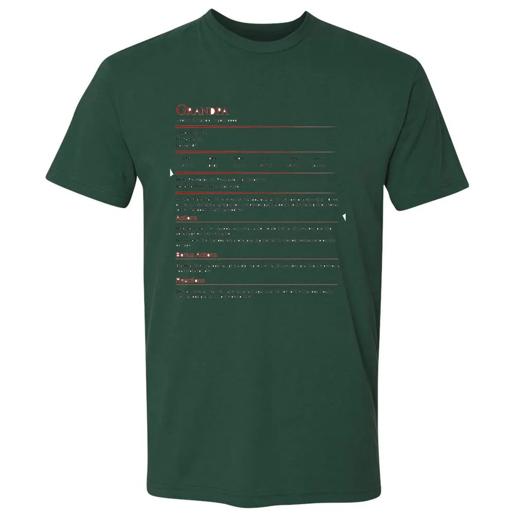 Grandpa Stat Block Premium Unisex T-Shirt - Forest Green - 13