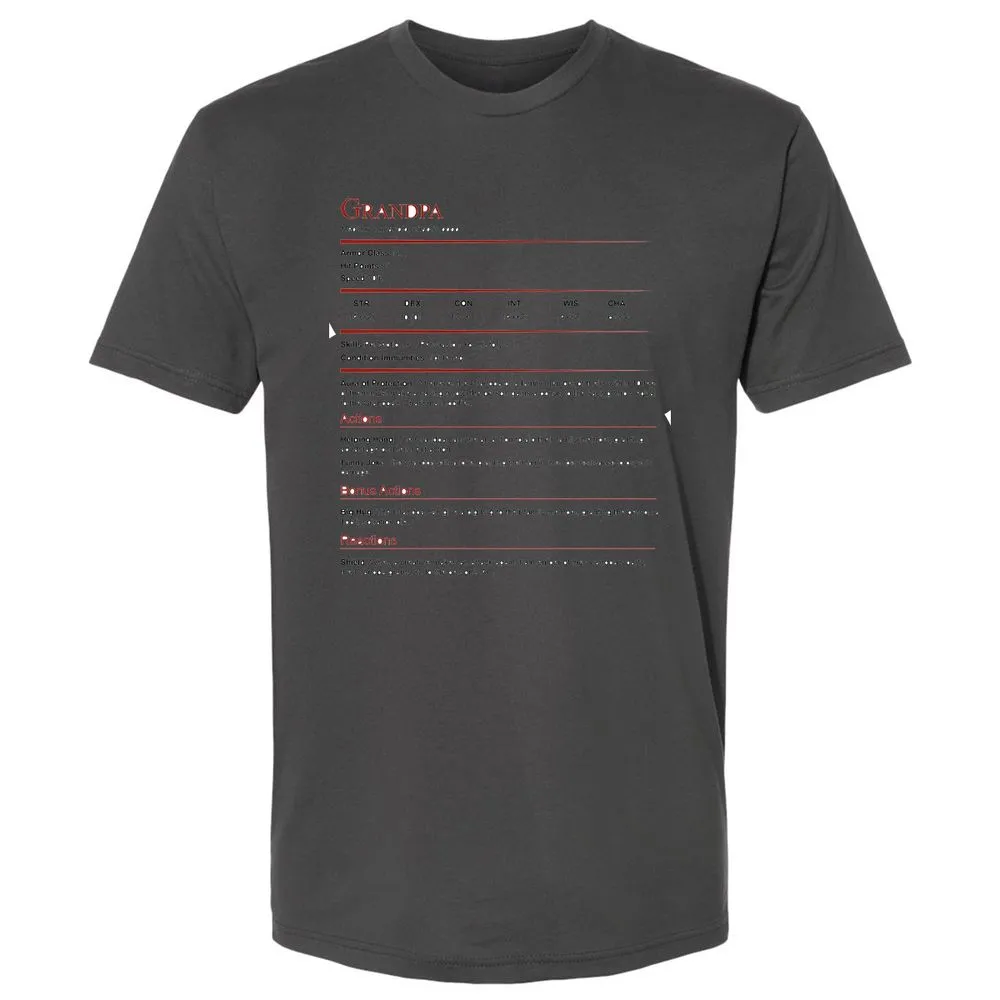 Grandpa Stat Block Premium Unisex T-Shirt - Heavy Metal - 8