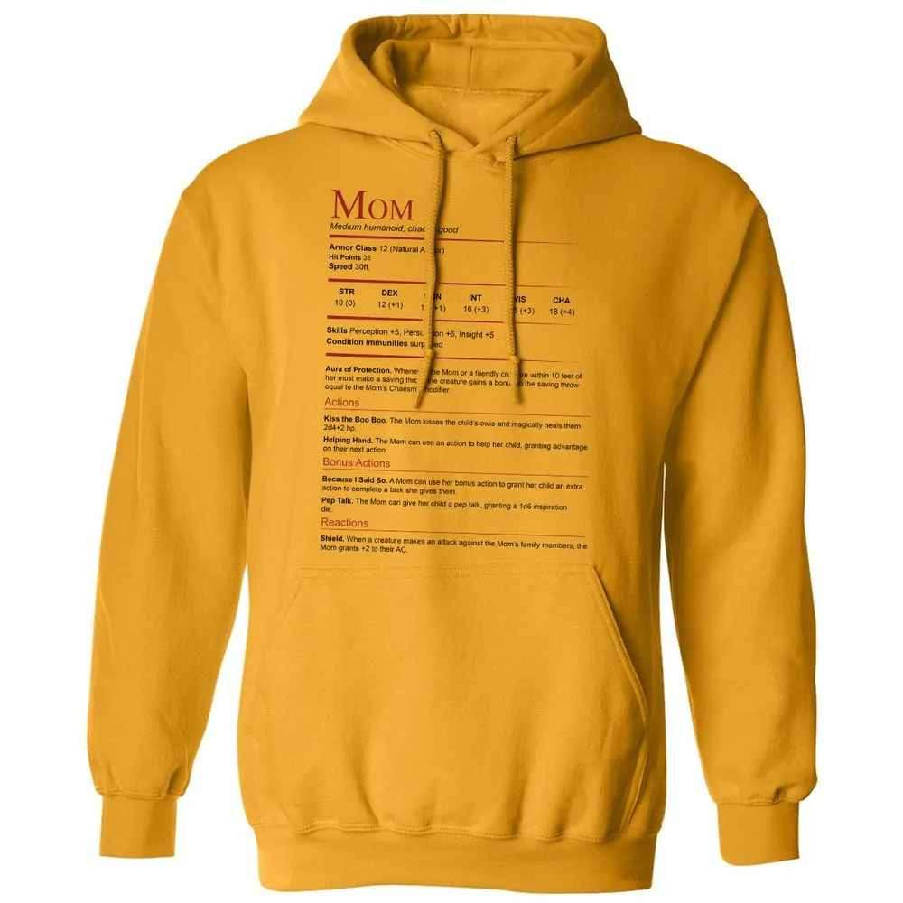 Mom Stats Classic Unisex Hoodie - Gold - 12