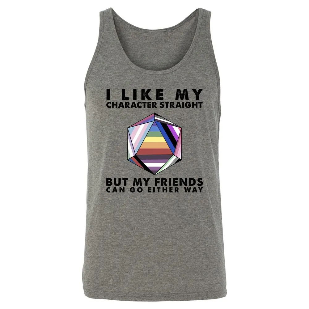 My Character Straight But Friends Can Go Either Way - Grey Triblend - 2