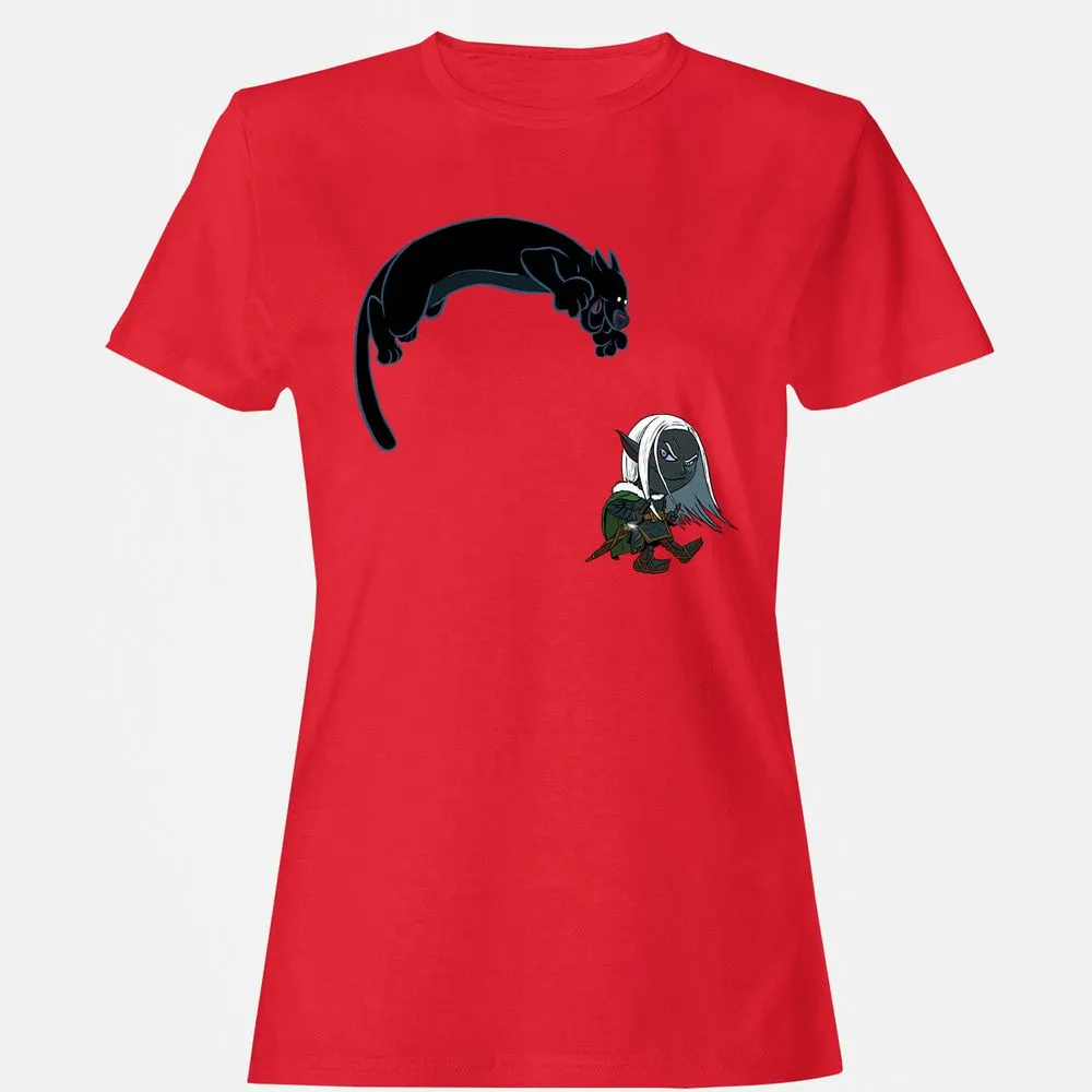 Drizzt And Guenhwyvar Women's T-Shirt - Red - 13