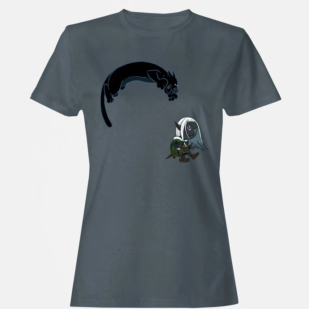 Drizzt And Guenhwyvar Women's T-Shirt - Charcoal - 3
