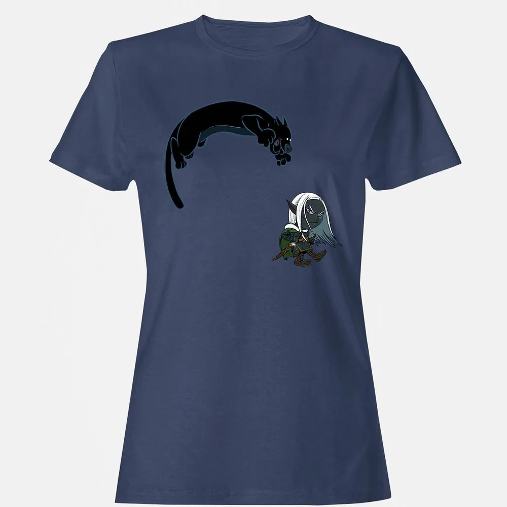 Drizzt And Guenhwyvar Women's T-Shirt - Navy - 10