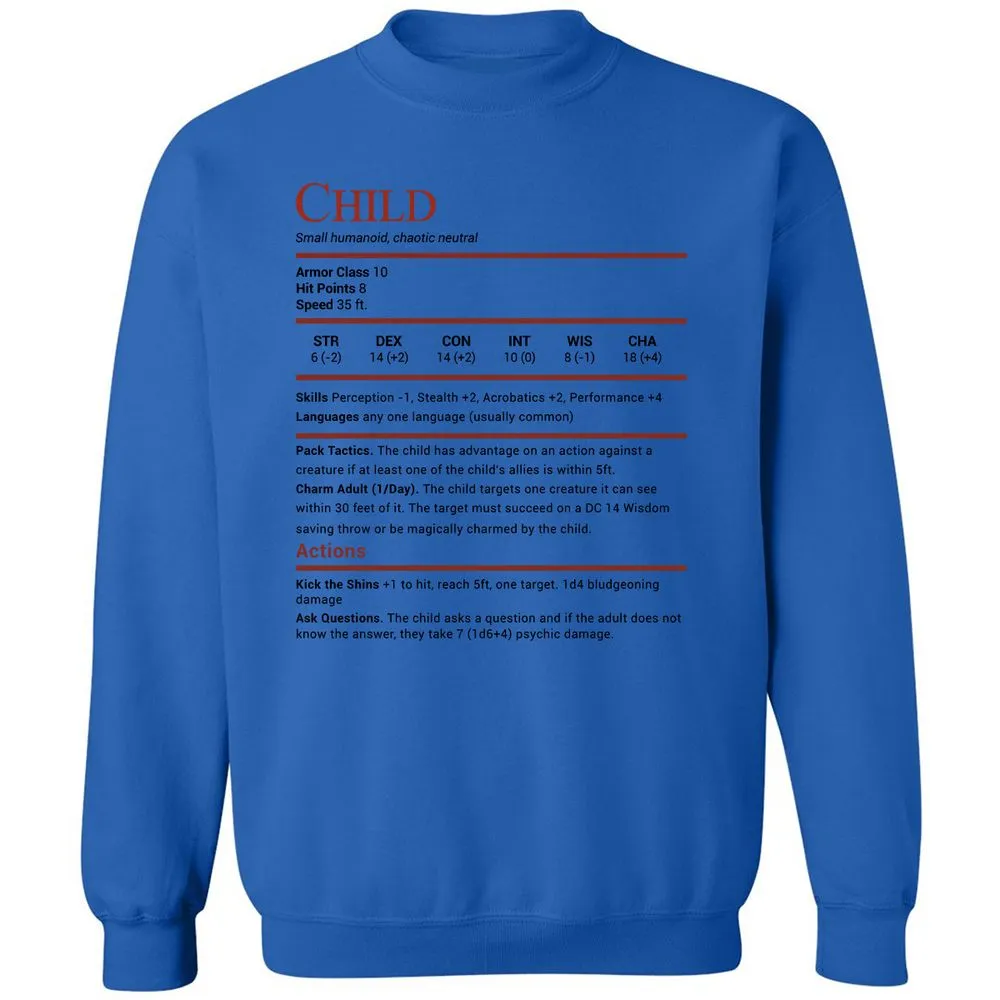 Child Stats Classic Unisex Sweatshirt - Royal - 9