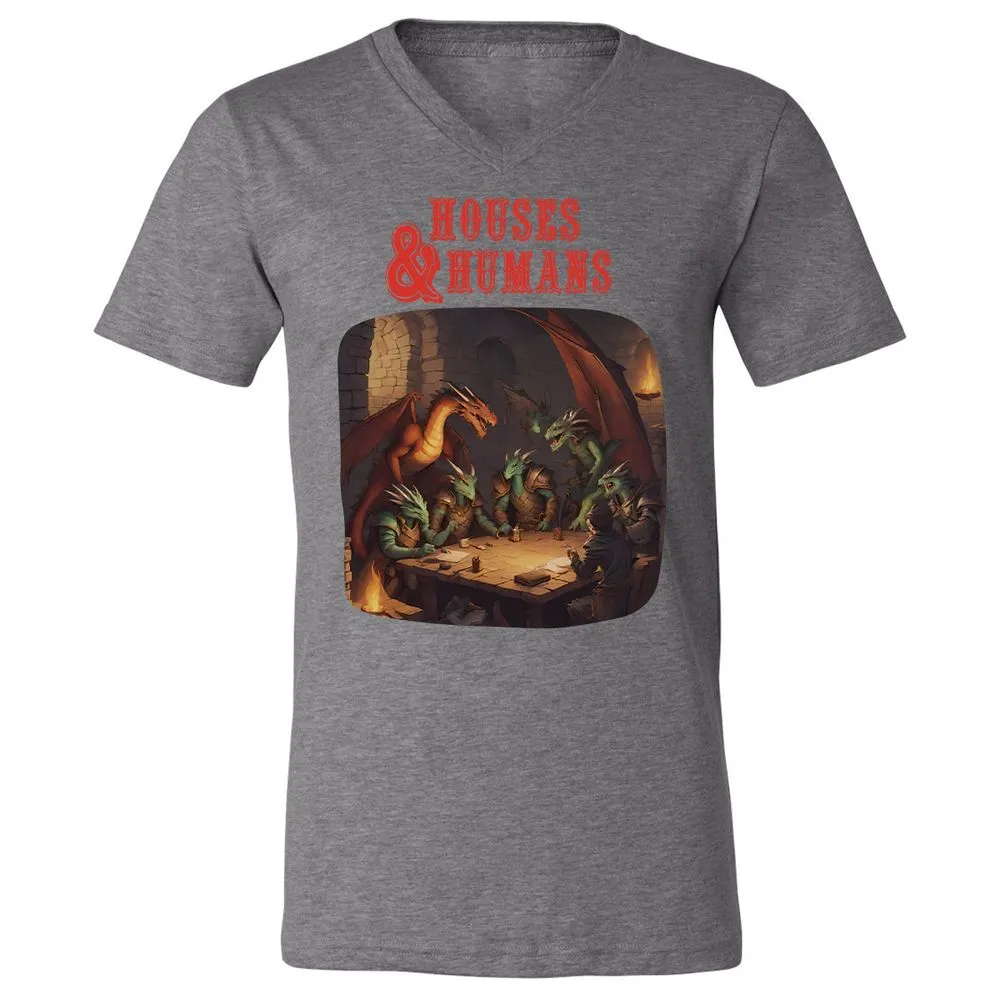 Houses And Humans Unisex V-Neck T-Shirt - Deep Heather - 13