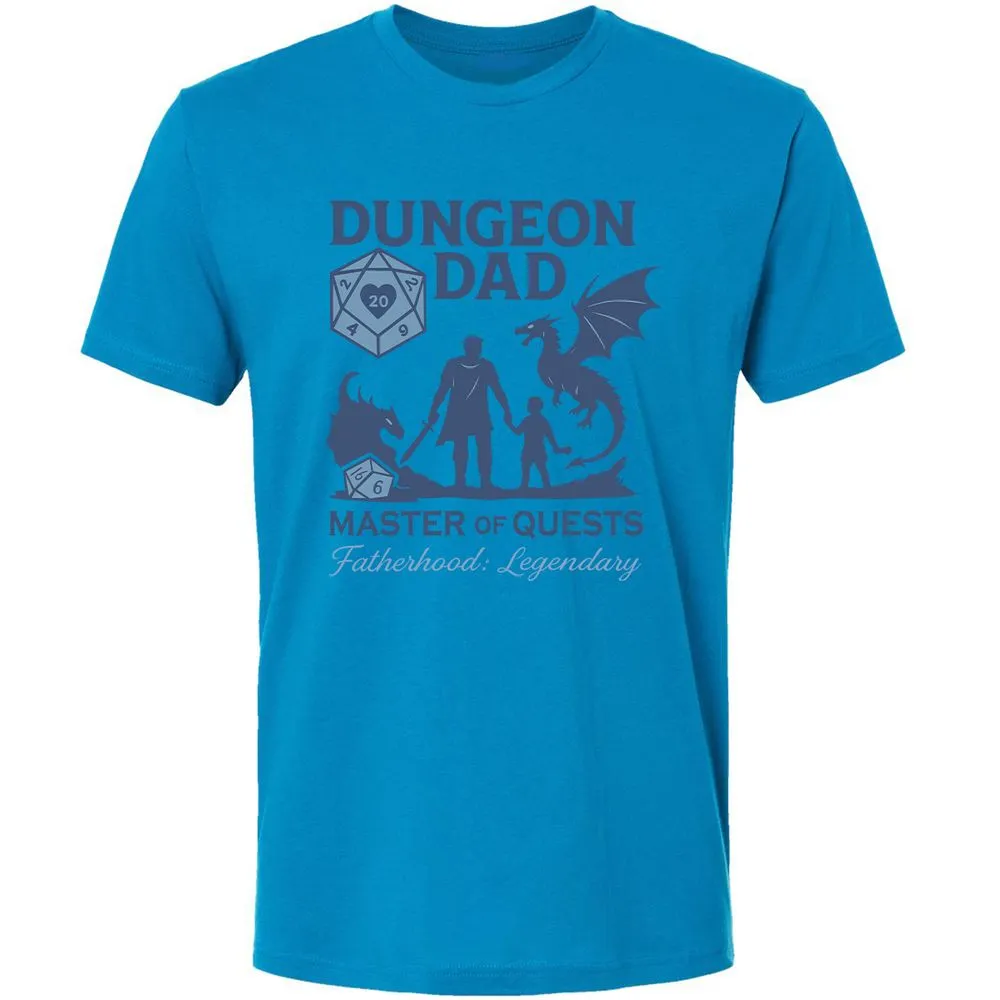 Dungeon Dad Master Of Quests Premium Unisex T-Shirt - Turquoise - 4