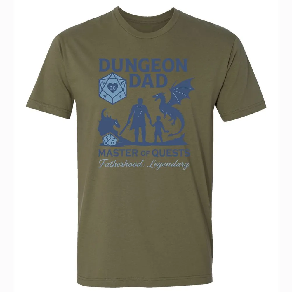 Dungeon Dad Master Of Quests Premium Unisex T-Shirt - Military Green - 5